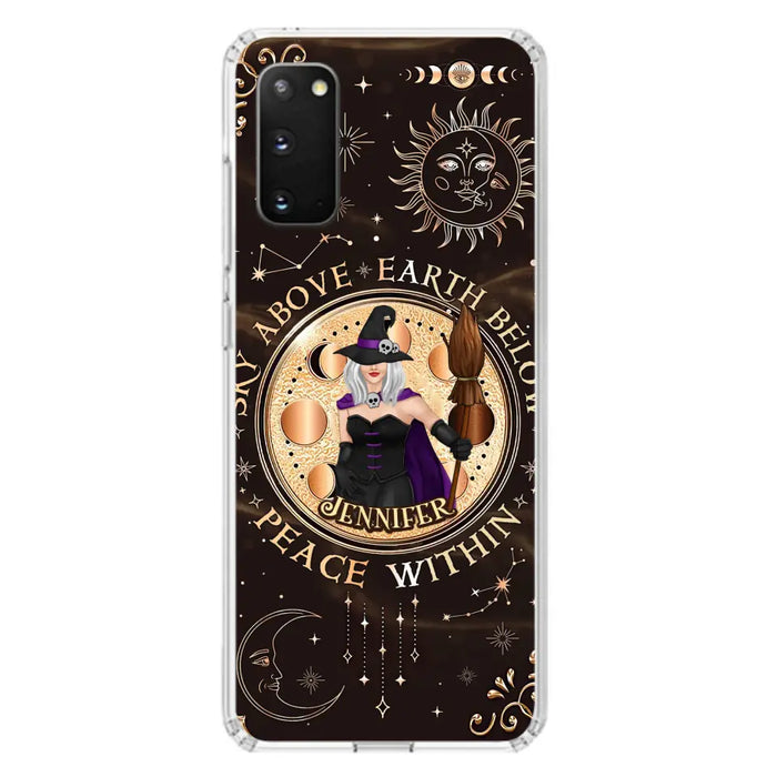 Custom Personalized Witch Phone Case - Halloween Gift Idea For Girl - Wiccan Decor/Pagan Decor - As Above So Below - Cases For iPhone And Samsung