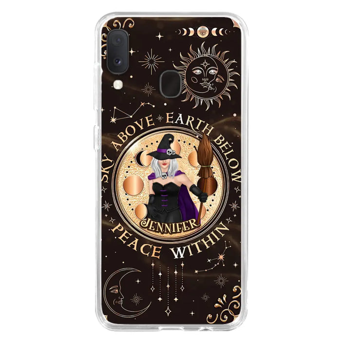 Custom Personalized Witch Phone Case - Halloween Gift Idea For Girl - Wiccan Decor/Pagan Decor - As Above So Below - Cases For iPhone And Samsung