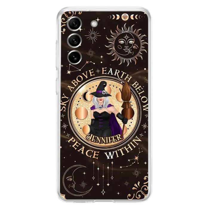 Custom Personalized Witch Phone Case - Halloween Gift Idea For Girl - Wiccan Decor/Pagan Decor - As Above So Below - Cases For iPhone And Samsung