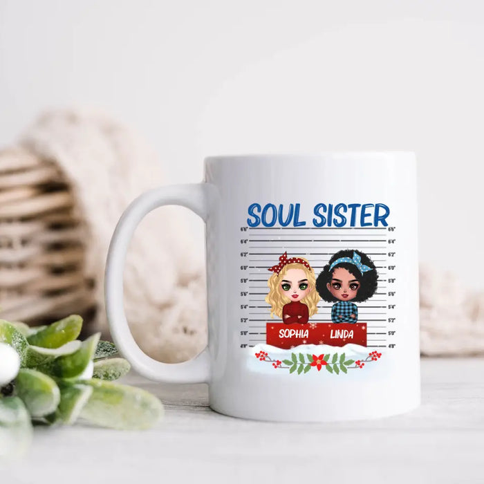 Custom Personalized Besties Coffee Mug - Christmas Gift Idea For Friends - Soul Sister