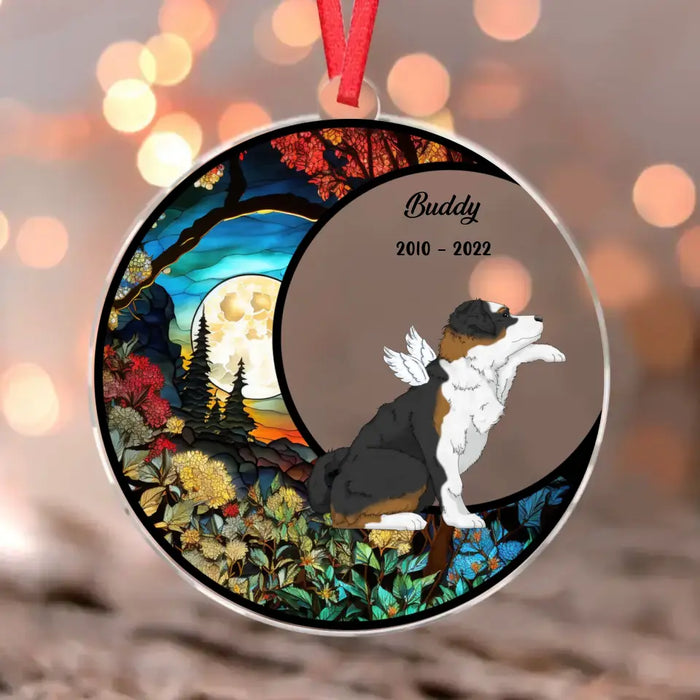Custom Personalized Memorial Dog Suncatcher Acrylic Ornament - Christmas/Memorial Gift for Dog Owners