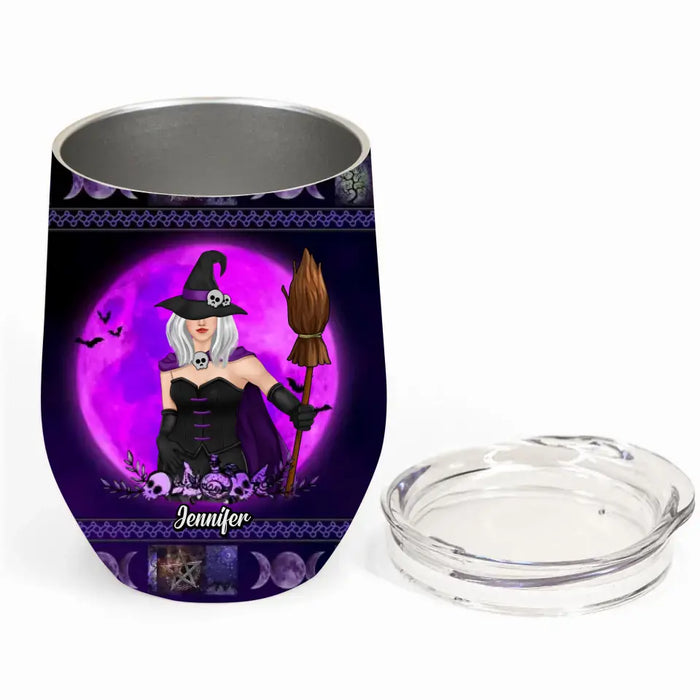 Personalized Witch Wine Tumbler - Gift Idea For Halloween/Witch Lovers - I'm Not Sugar & Spice And Everything Nice