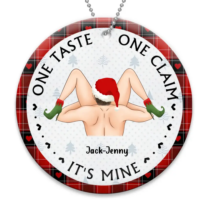 Custom Personalized Couple Wooden Ornament - Christmas Gift Idea For Couple - One Taste One Claim It's Mine