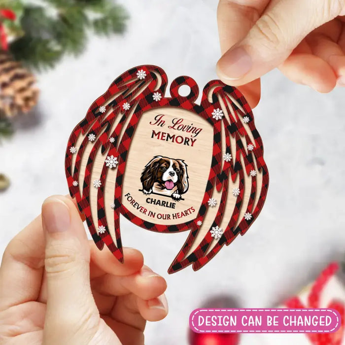 Custom Personalized Memorial Dog Wooden Ornament - Memorial Gift for Dog Owners - Forever In Our Hearts