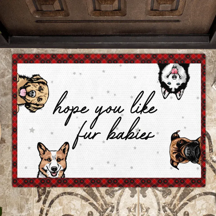 Custom Personalized Pet Doormat - Upto 4 Pets - Gift For Cat/Dog Lover - Christmas Gift Idea - Hope You Like Fur Babies