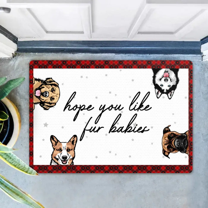 Custom Personalized Pet Doormat - Upto 4 Pets - Gift For Cat/Dog Lover - Christmas Gift Idea - Hope You Like Fur Babies