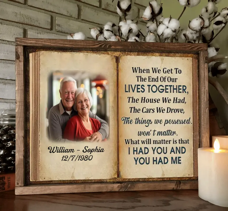 Custom Upload Photo Poster - Memorial Gift Idea For Couple/Gift For Him/Her - When We Get To The End Of Our Lives Together