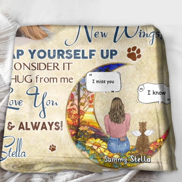 Don't Cry For Me Mom! I'm Okay! - Personalized Memorial Single Layer Fleece/ Quilt Blanket - Gift Idea For Cat Owner - Upload Cat Photo