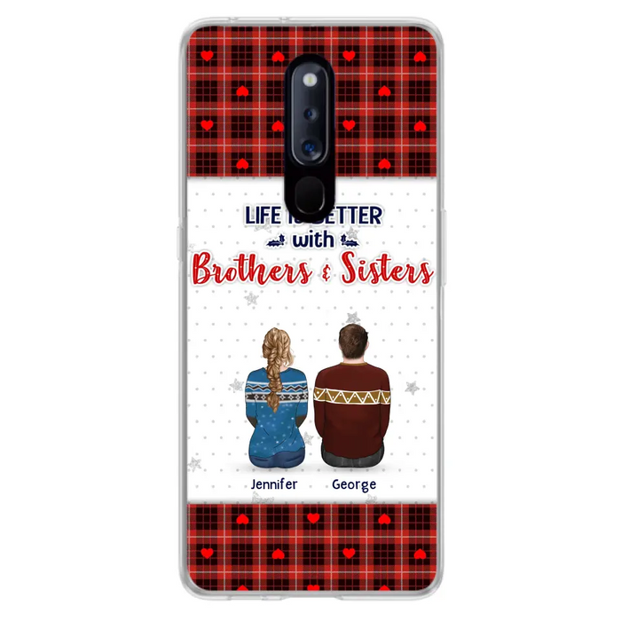 Custom Personalized Brothers Sisters Phone Case - Upto 10 People - Christmas Gift Idea For Siblings/ Family - Life Is Better With Brothers & Sisters - Case For Oppo/Xiaomi/Huawei