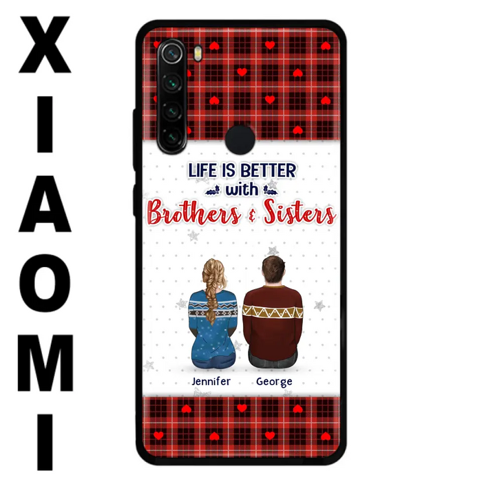 Custom Personalized Brothers Sisters Phone Case - Upto 10 People - Christmas Gift Idea For Siblings/ Family - Life Is Better With Brothers & Sisters - Case For Oppo/Xiaomi/Huawei