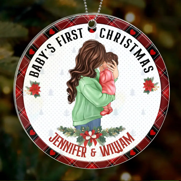 Custom Personalized Baby's First Christmas Acrylic/ Wooden Ornament - Christmas Gift Idea For Baby/ Kid/ Mom