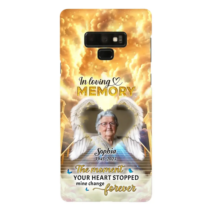 The Moment Your Heart Stopped Mine Changed Forever - Personalized Memorial iPhone/ Samsung Case - Upload Photo - Memorial Gift Idea