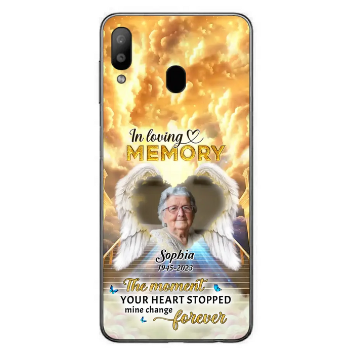 The Moment Your Heart Stopped Mine Changed Forever - Personalized Memorial iPhone/ Samsung Case - Upload Photo - Memorial Gift Idea