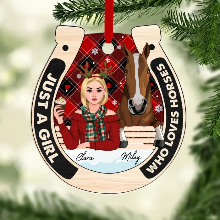 Just A Girl Who Loves Horses - Personalized Custom Wooden Ornament - Christmas Gift Idea For Horse Lover/ Horse Owner