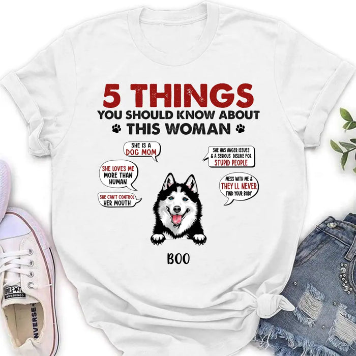 Custom Personalized Dog Mom Shirt/Hoodie - Upto 5 Dogs - Gift Idea for Dog Mom/Dog Lovers - Something You Should Know About My Mom Before Visiting My House