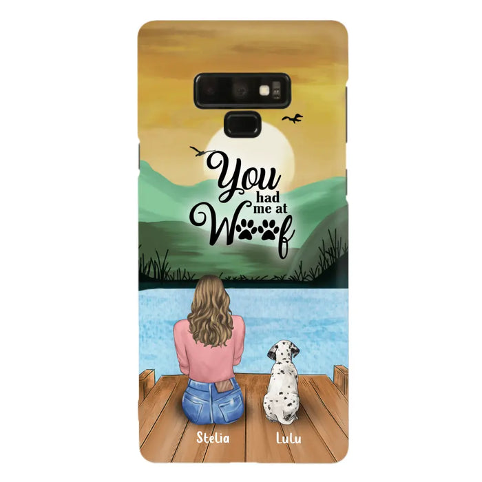 Custom Personalized Dog Mom Phone Case - Gifts For Dog Lover With Upto 4 Dogs - You Had Me At Woof