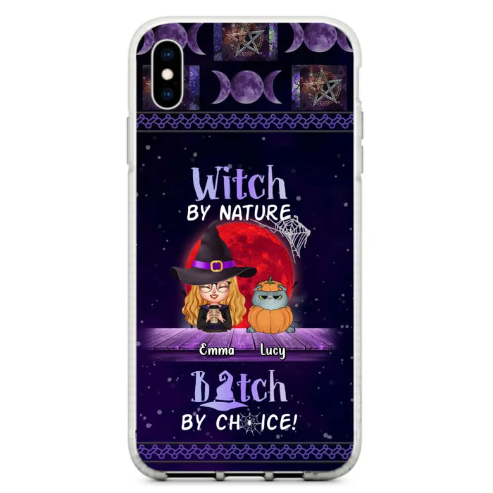 Custom Personalized Witch Phone Case - Upto 6 Cats/Dogs - Halloween Gift Idea For Cat/Dog Lovers/Friends - Case for iPhone/Samsung