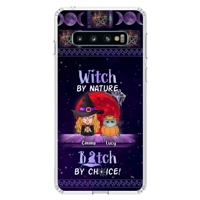 Custom Personalized Witch Phone Case - Upto 6 Cats/Dogs - Halloween Gift Idea For Cat/Dog Lovers/Friends - Case for iPhone/Samsung