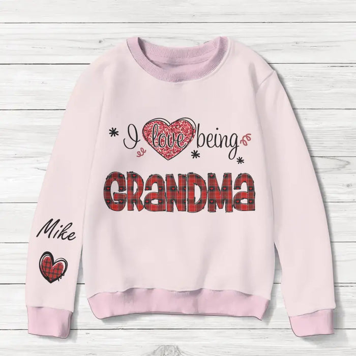 Personalized Grandma AOP Sweater - Up to 10 Children - Christmas Gift Idea for Grandma - I Love Being Grandma