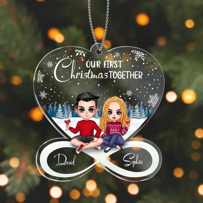 Custom Personalized Couple Acrylic Ornament - Christmas Gift Idea For Couple - Our First Christmas Together