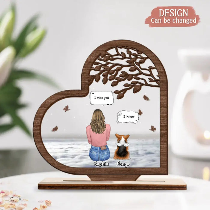 Personalized Memorial Dog Wooden And Acrylic Plaque - Up to 3 Pets - Memorial Gift For Dog Lover - I Miss You