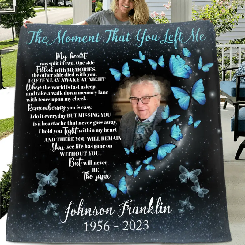 Custom Memorial Christmas - Upload Photo - The Moment That You Left Me My Heart Was Split In Two