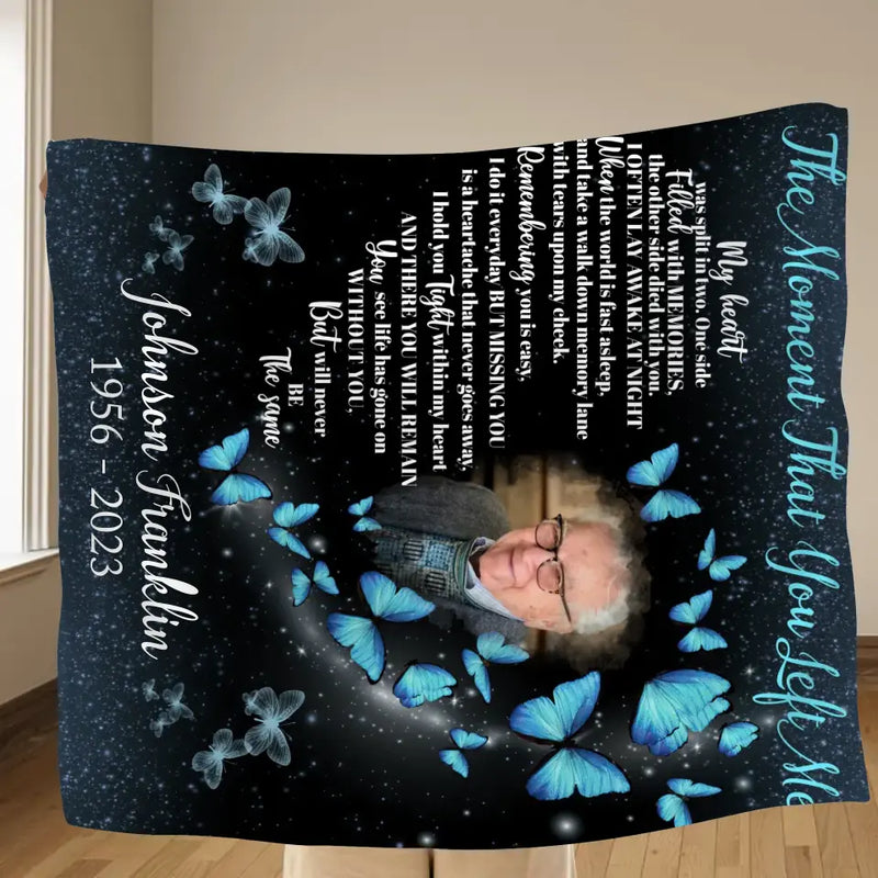 Custom Memorial Christmas - Upload Photo - The Moment That You Left Me My Heart Was Split In Two