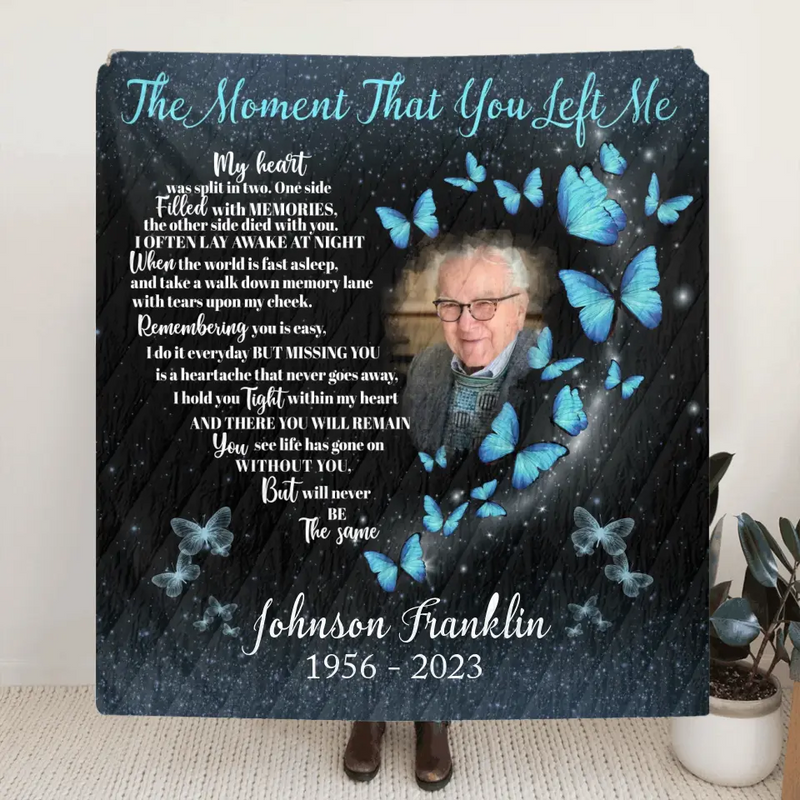 Custom Memorial Christmas - Upload Photo - The Moment That You Left Me My Heart Was Split In Two