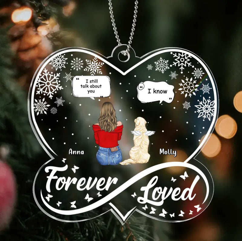 Personalized Memorial Pet Acrylic Ornament - Christmas Gift Idea For Dog/Cat/Rabbit Lover With Up To 4 Pets - Forever Loved