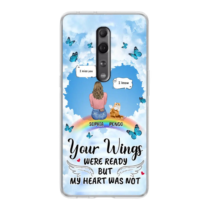 Personalized Memorial Pet Phone Case - Gift Idea For Dog/Cat/Rabbits Owners - Upto 3 Pets - Your Wings Were Ready But My Heart Was Not - Case For Oppo/Xiaomi/Huawei