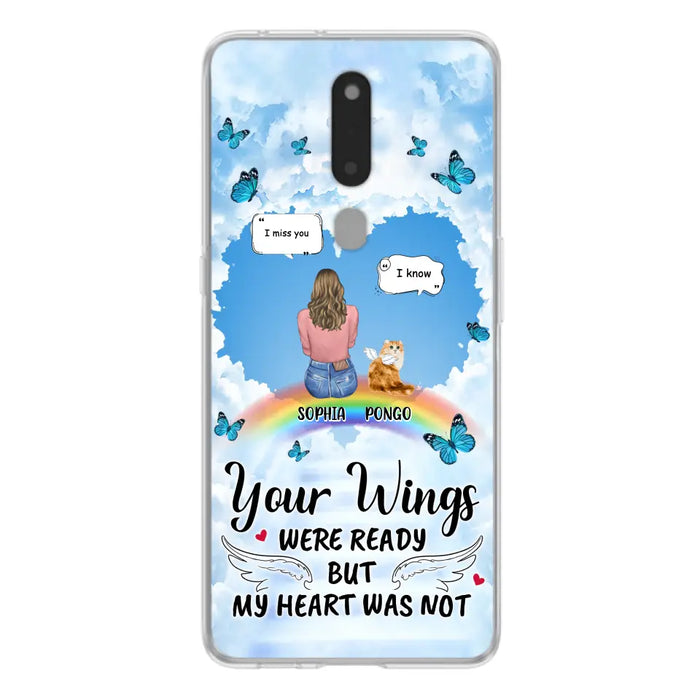 Personalized Memorial Pet Phone Case - Gift Idea For Dog/Cat/Rabbits Owners - Upto 3 Pets - Your Wings Were Ready But My Heart Was Not - Case For Oppo/Xiaomi/Huawei