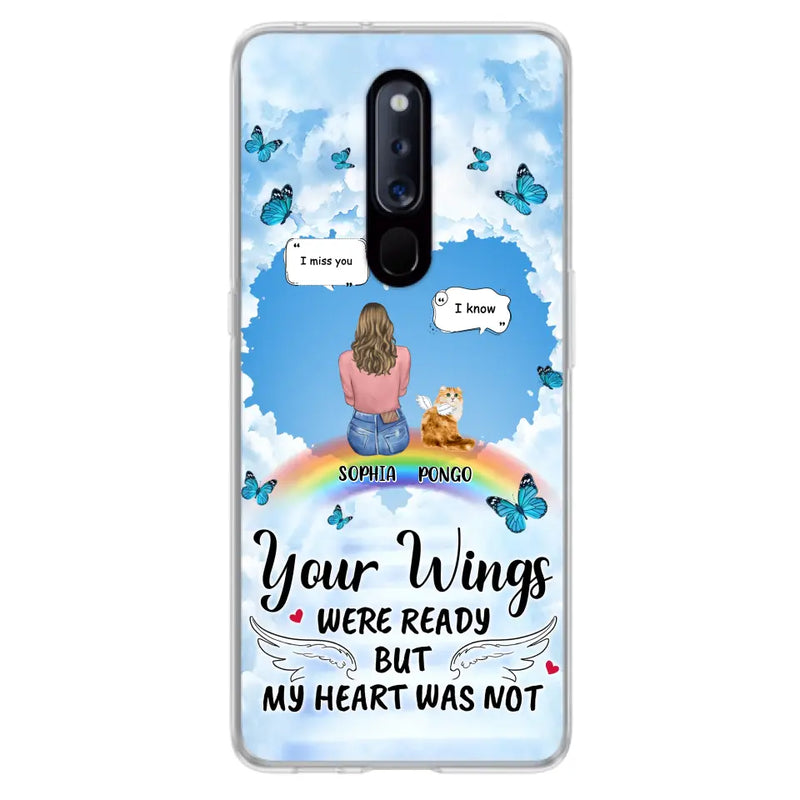 Personalized Memorial Pet Phone Case - Gift Idea For Dog/Cat/Rabbits Owners - Up to 3 Pets - Your Wings Were Ready But My Heart Was Not - Case For Oppo/Xiaomi/Huawei