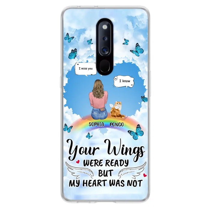 Personalized Memorial Pet Phone Case - Gift Idea For Dog/Cat/Rabbits Owners - Upto 3 Pets - Your Wings Were Ready But My Heart Was Not - Case For Oppo/Xiaomi/Huawei