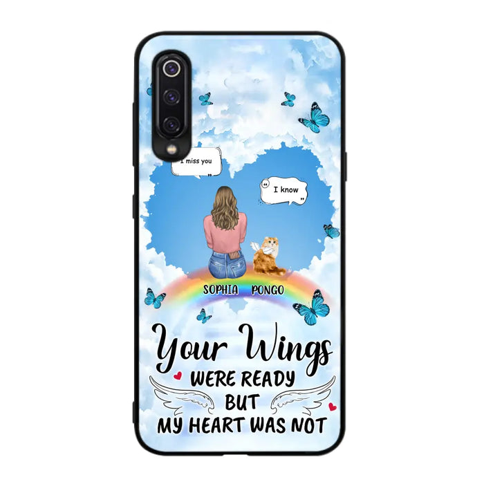 Personalized Memorial Pet Phone Case - Gift Idea For Dog/Cat/Rabbits Owners - Upto 3 Pets - Your Wings Were Ready But My Heart Was Not - Case For Oppo/Xiaomi/Huawei