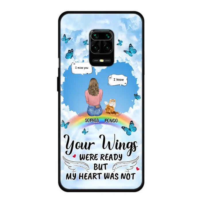 Personalized Memorial Pet Phone Case - Gift Idea For Dog/Cat/Rabbits Owners - Upto 3 Pets - Your Wings Were Ready But My Heart Was Not - Case For Oppo/Xiaomi/Huawei