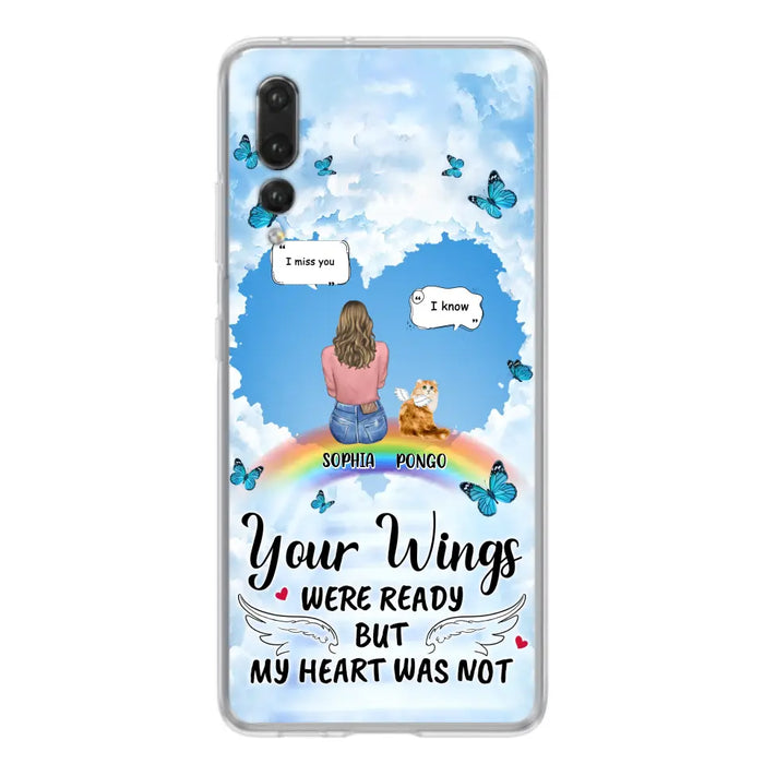 Personalized Memorial Pet Phone Case - Gift Idea For Dog/Cat/Rabbits Owners - Upto 3 Pets - Your Wings Were Ready But My Heart Was Not - Case For Oppo/Xiaomi/Huawei