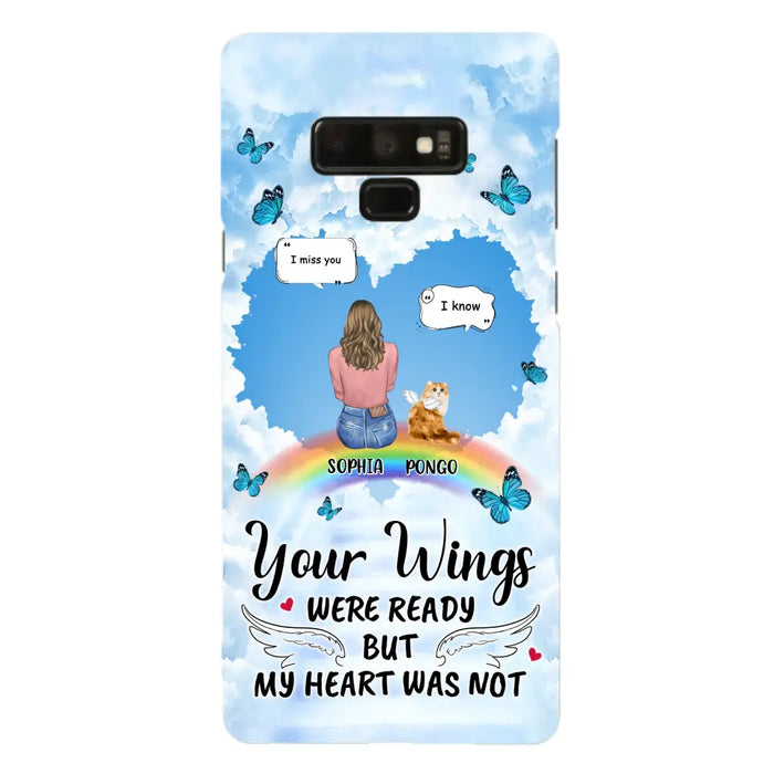 Personalized Memorial Pet Phone Case - Gift Idea For Dog/Cat/Rabbits Owners - Upto 3 Pets - Your Wings Were Ready But My Heart Was Not - Case For iPhone/Samsung