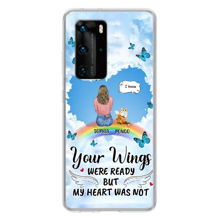 Personalized Memorial Pet Phone Case - Gift Idea For Dog/Cat/Rabbits Owners - Upto 3 Pets - Your Wings Were Ready But My Heart Was Not - Case For Oppo/Xiaomi/Huawei