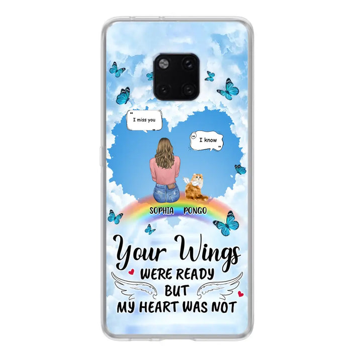 Personalized Memorial Pet Phone Case - Gift Idea For Dog/Cat/Rabbits Owners - Upto 3 Pets - Your Wings Were Ready But My Heart Was Not - Case For Oppo/Xiaomi/Huawei