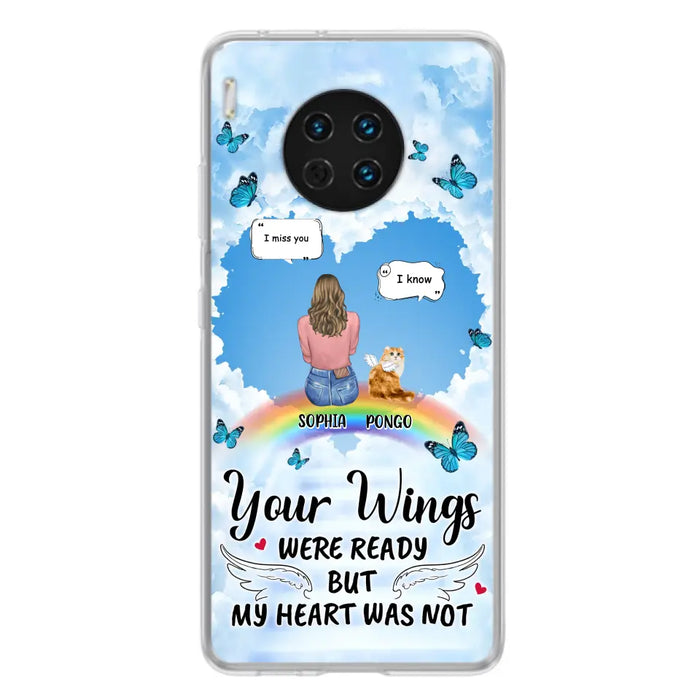 Personalized Memorial Pet Phone Case - Gift Idea For Dog/Cat/Rabbits Owners - Upto 3 Pets - Your Wings Were Ready But My Heart Was Not - Case For Oppo/Xiaomi/Huawei