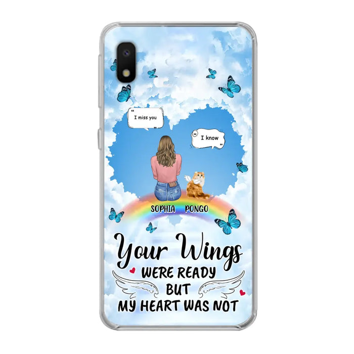 Personalized Memorial Pet Phone Case - Gift Idea For Dog/Cat/Rabbits Owners - Upto 3 Pets - Your Wings Were Ready But My Heart Was Not - Case For iPhone/Samsung