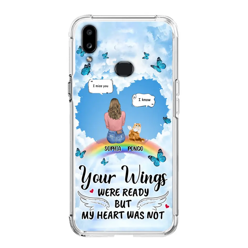 Personalized Memorial Pet Phone Case - Gift Idea For Dog/Cat/Rabbits Owners - Up to 3 Pets - Your Wings Were Ready But My Heart Was Not - Case For iPhone/Samsung