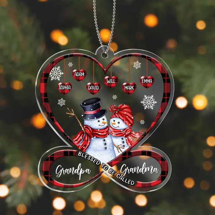 Blessed To Be Called Grandpa Grandma - Custom Personalized Acrylic Ornament - Gift Idea For Christmas/ Grandma/ Grandpa/ Kid with up to 10 Kids