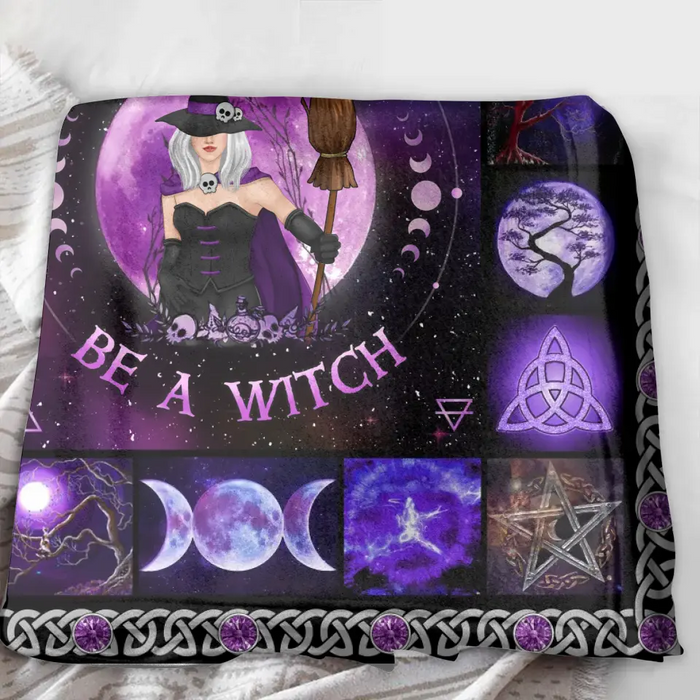 Personalized Witch Quilt/Fleece Blanket - Halloween Gift Idea For Witch Lovers - In A World Full Of Princesses Be A Witch