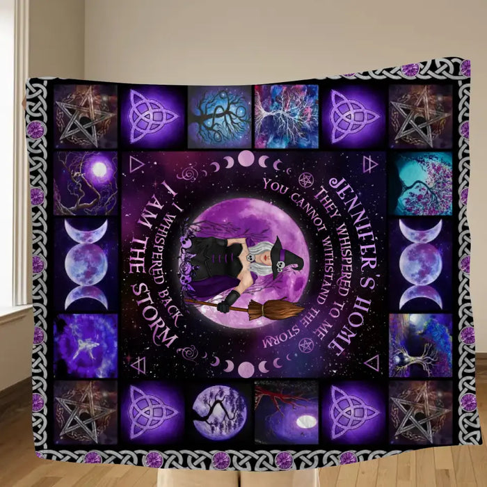 Personalized Witch Quilt/Single Layer Fleece Blanket - Halloween Gift Idea For Witch Lovers - I Am The Storm