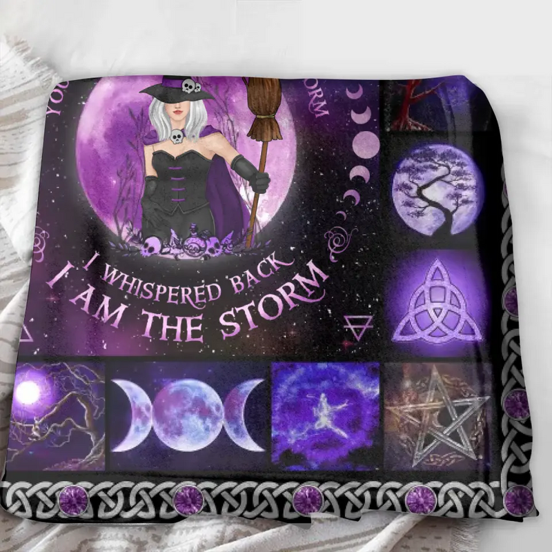 Personalized Witch Fleece Throw Blanket/Quilt - Halloween Gift Idea For Witch Lovers - I Am The Storm