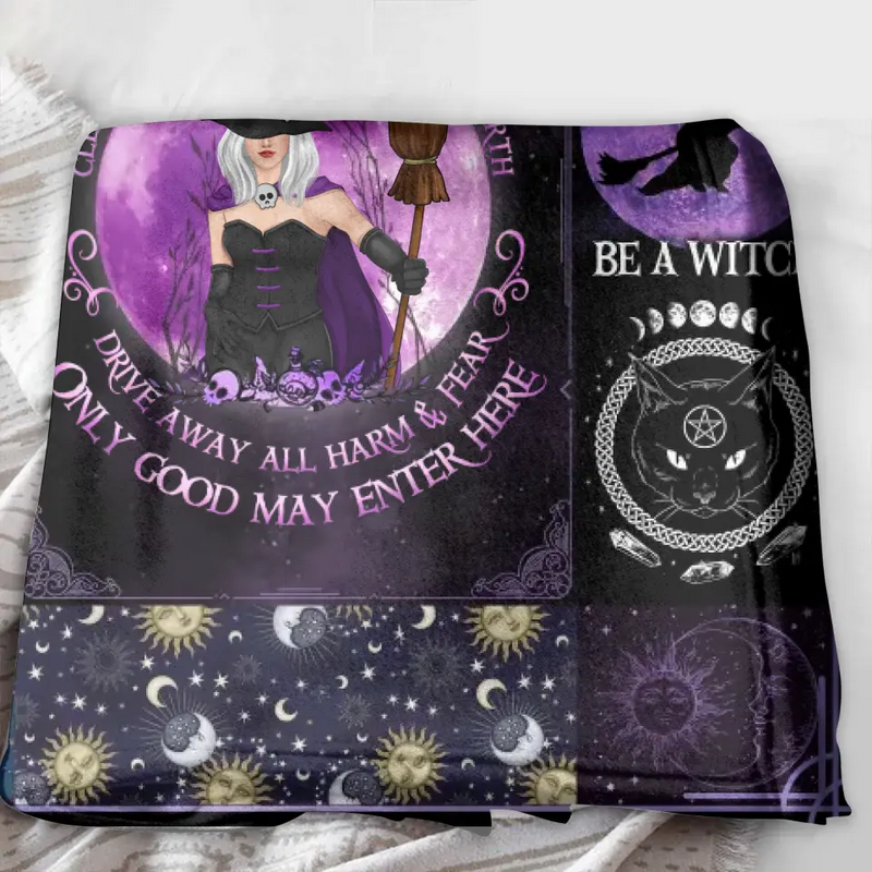Personalized Witch Fleece Throw Blanket/Quilt - Halloween Gift Idea For Witch Lovers - Smoke Of Air And Fire And Earth