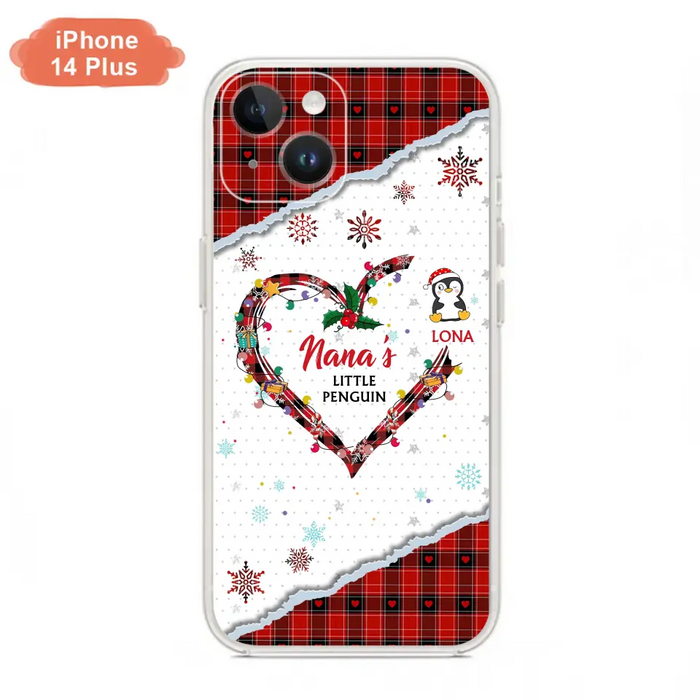 Personalized Christmas Nana Phone Case - Gift Idea For Grandma - Upto 10 Penguins -  Case For iPhone/Samsung