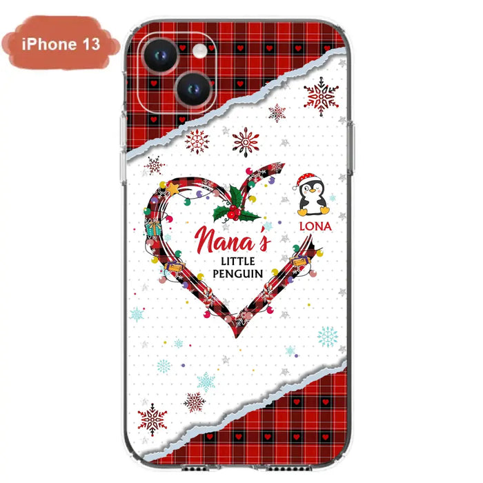 Personalized Christmas Nana Phone Case - Gift Idea For Grandma - Upto 10 Penguins -  Case For iPhone/Samsung