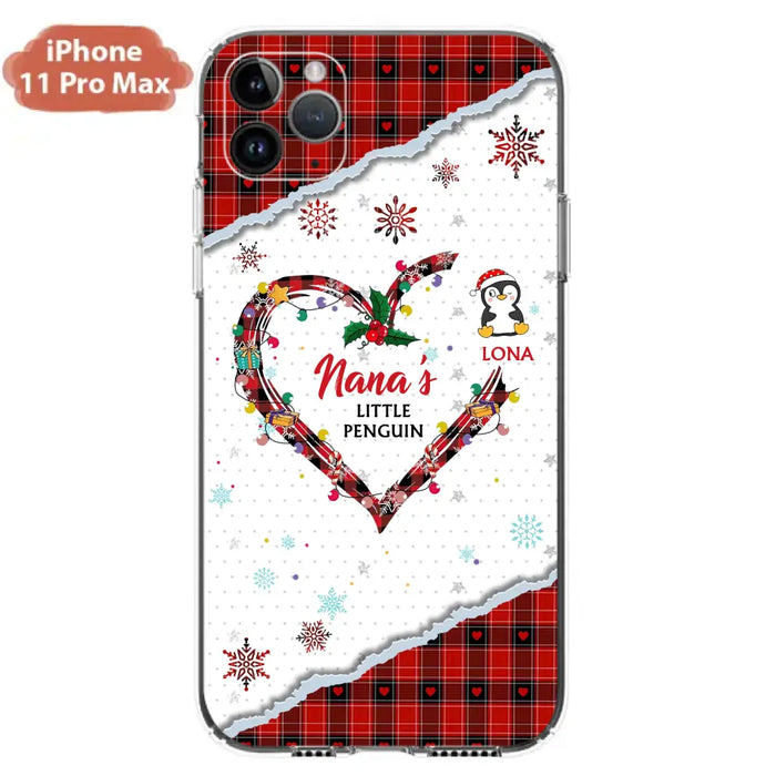 Personalized Christmas Nana Phone Case - Gift Idea For Grandma - Upto 10 Penguins -  Case For iPhone/Samsung